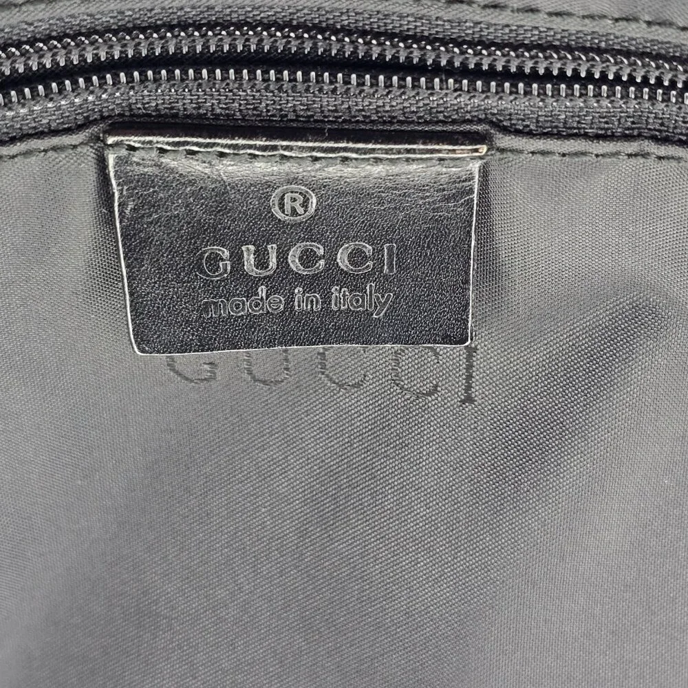 Gucci Black Leather Nylon Purse Shoulder Vintage Bag
